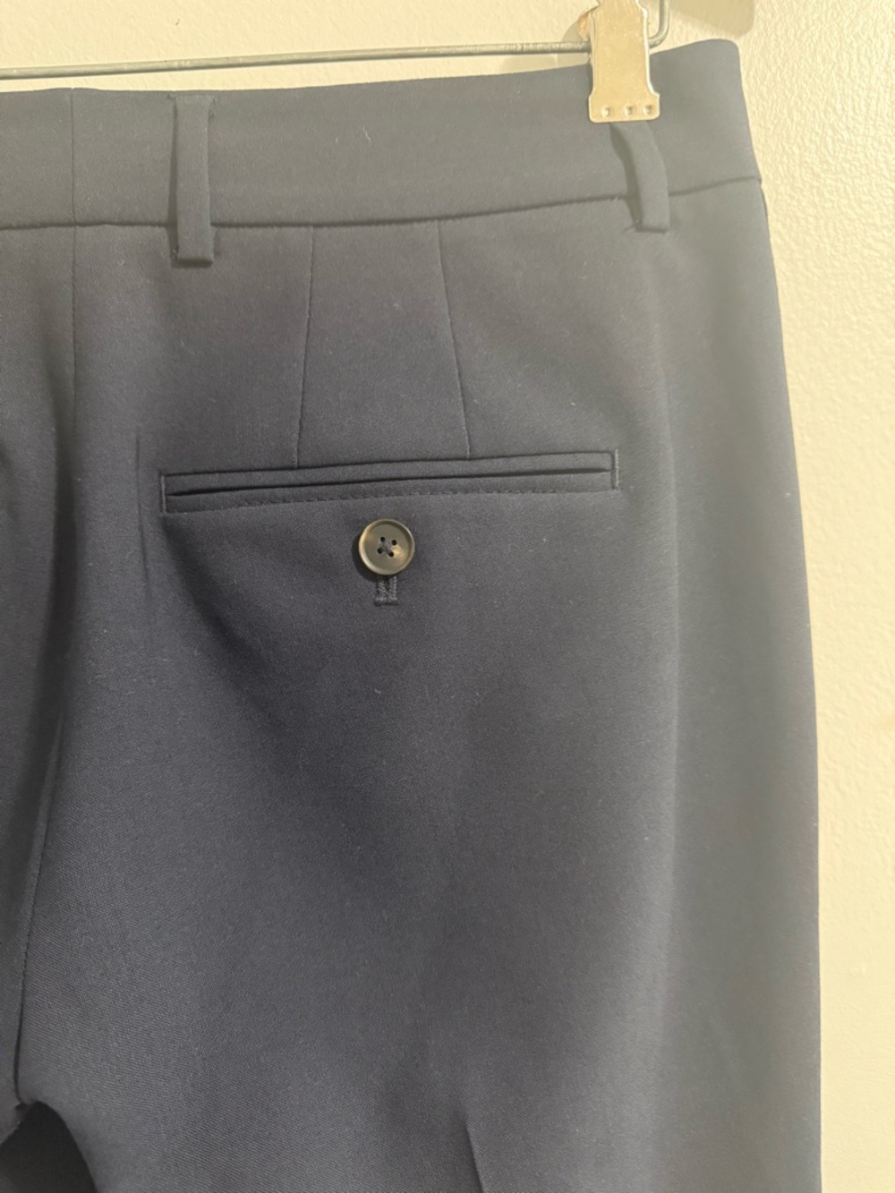 Vince Wool Blend Tapered Trousers | Navy Blue - Picture 6 of 7